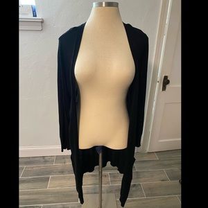 Back long cardigan with pockets